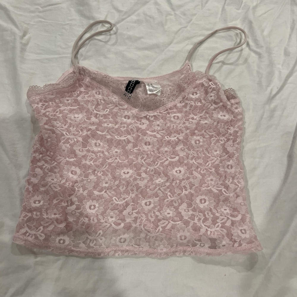 H&M Pink Floral Lace Camisole